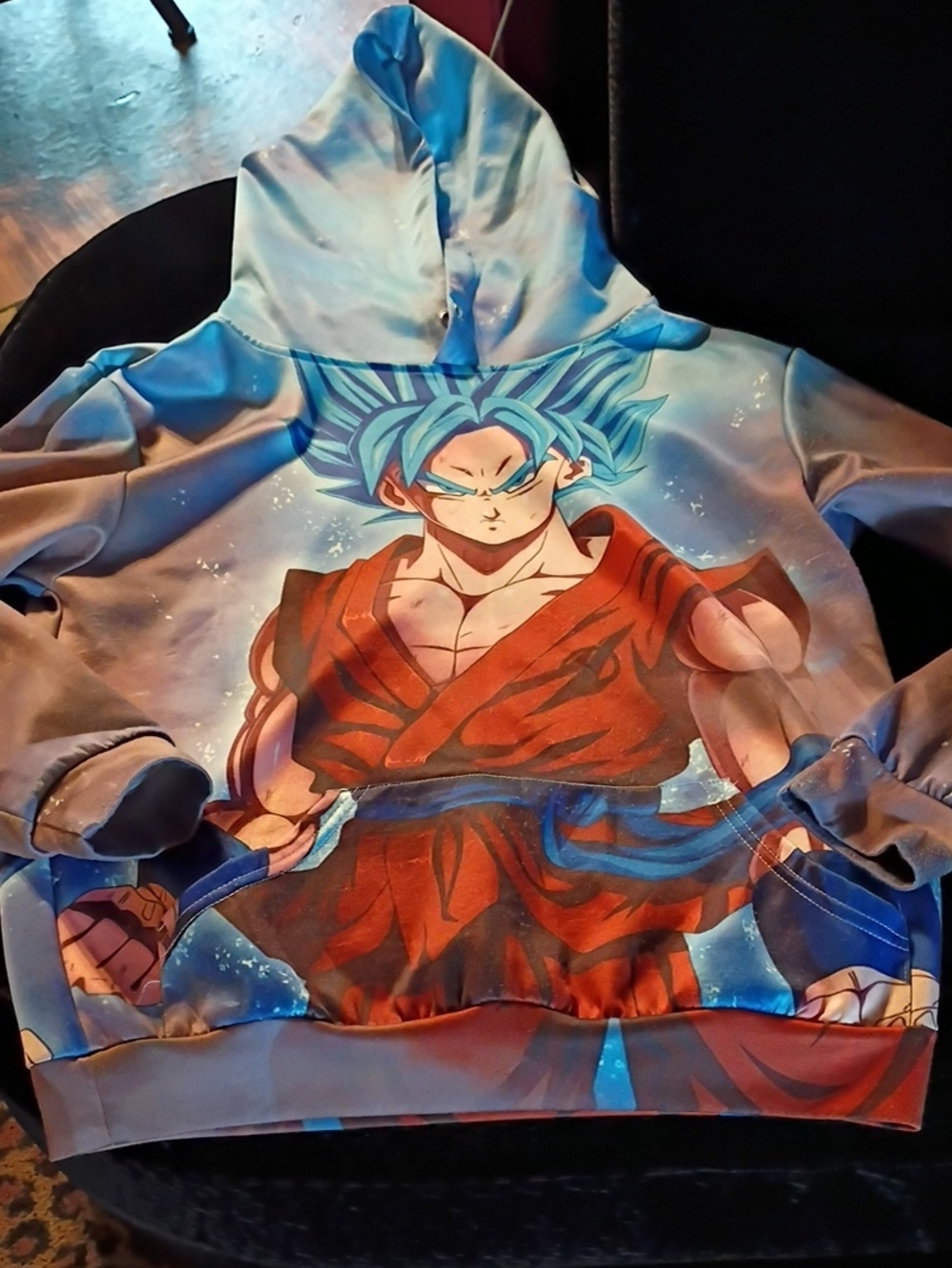 Kids Blue Anime Character Pullover Hoodie